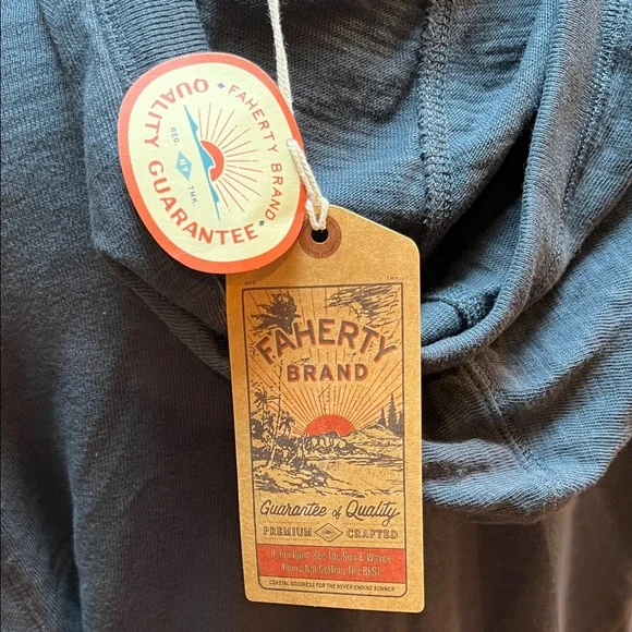 Faherty Men's Dark Blue Hoodie - Picture 3 of 6